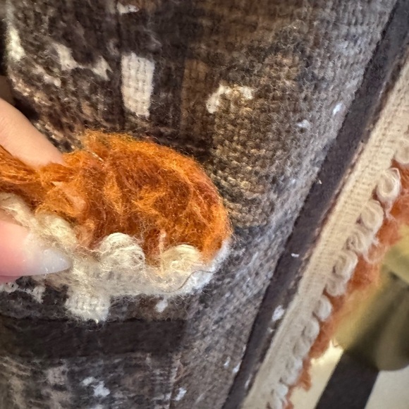 TORY BURCH RUNWAY Quincey Mixed Media Blazer Jacket Size 6 GUC - Picture 8 of 12